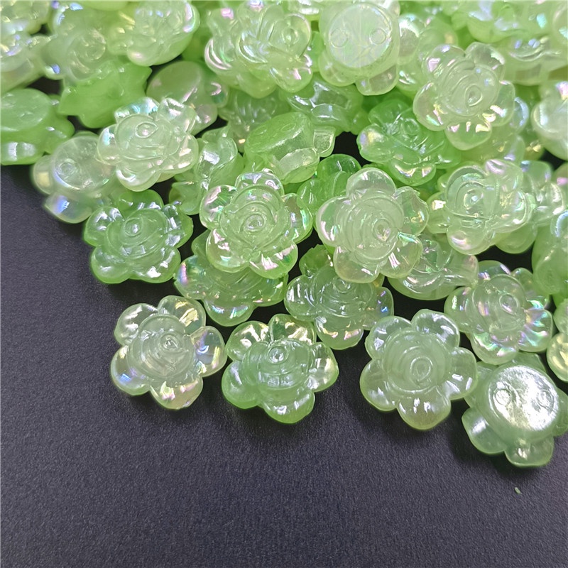 Bộ 20 Hạt Xỏ Lỗ Hình Hoa Bằng Acrylic Dùng Làm Trang Sức DIY