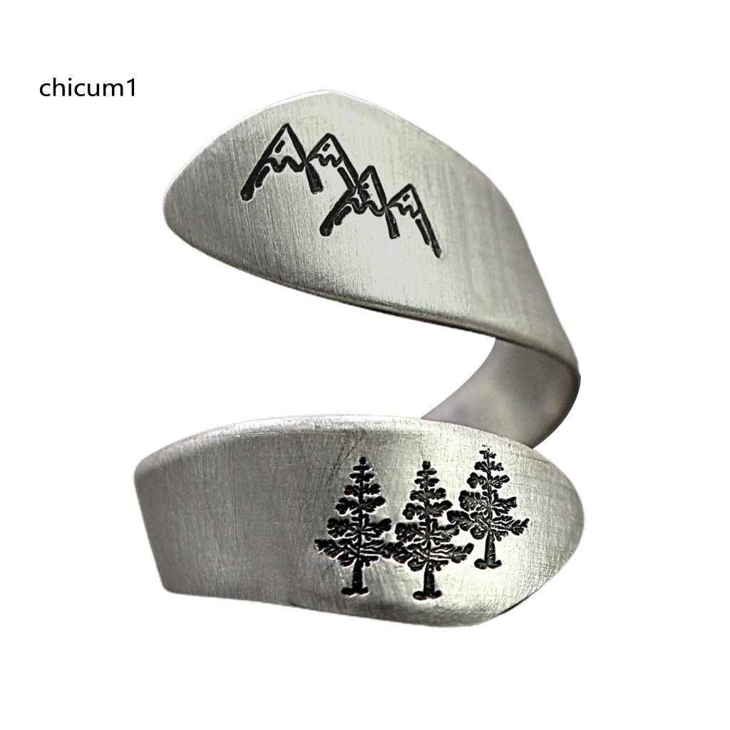 Nhẫn Hợp Kim Dạng Hở Hình Phong Cảnh Núi Rừng Dễ Phối Đồ Cho Nữ