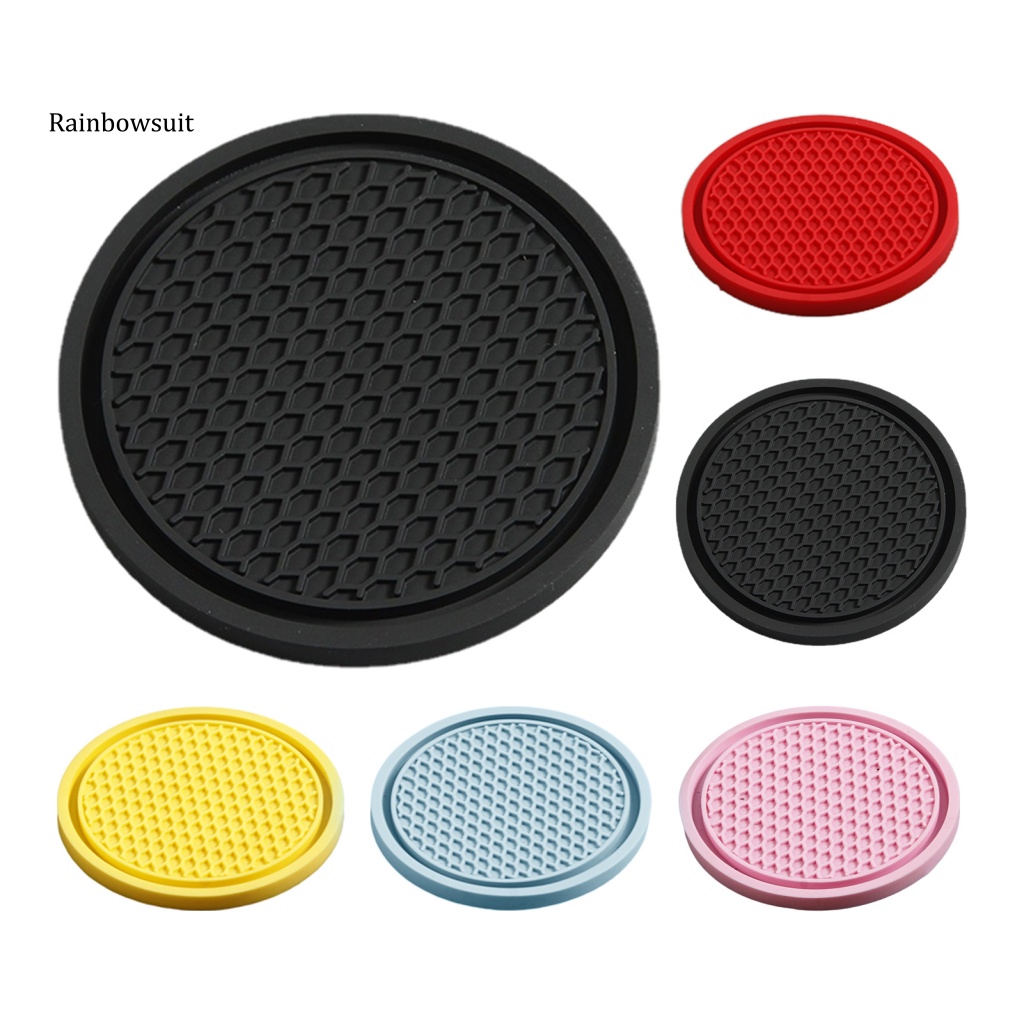 Bộ 2 Miếng Lót Ly Mềm Mại Chống Trượt Họa Tiết Tổ Ong Tiện Dụng Cho Xe Hơi