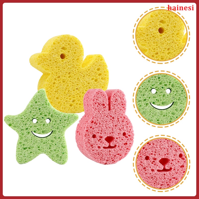 Set 3 Miếng Bọt Biển Tắm Em Bé Hình Ngôi Sao Hoạt Hình