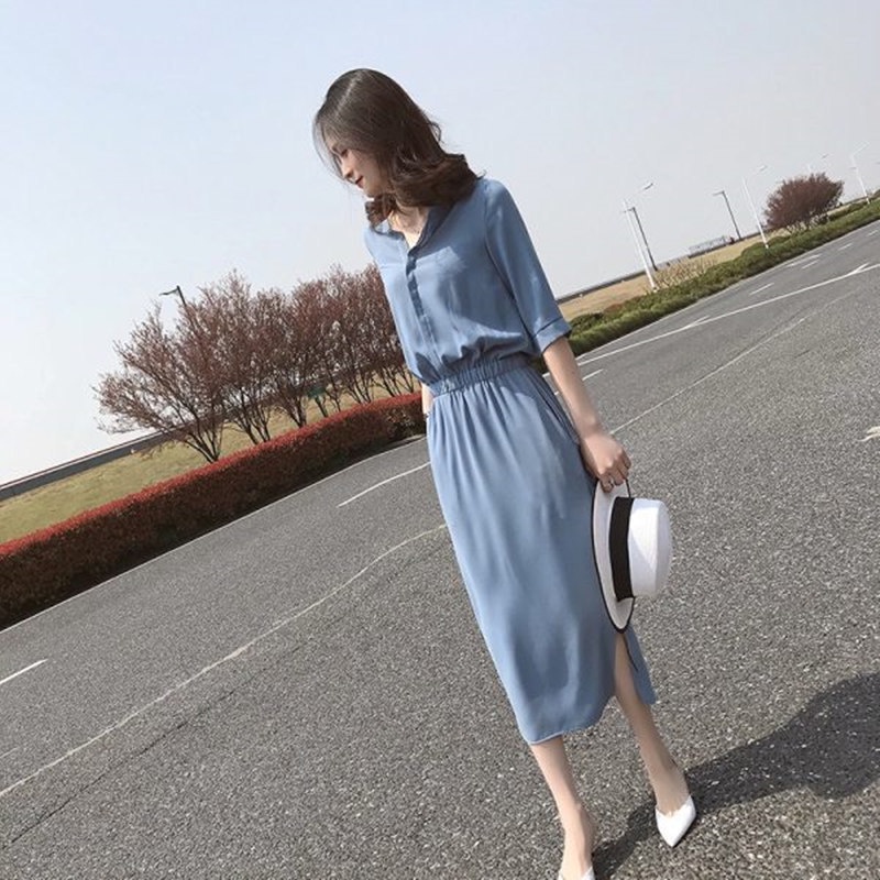 Đầm Nữ Dáng Dài Rộng Tay Ngắn Phong Cách Mới Mùa Hè Size M-3xl