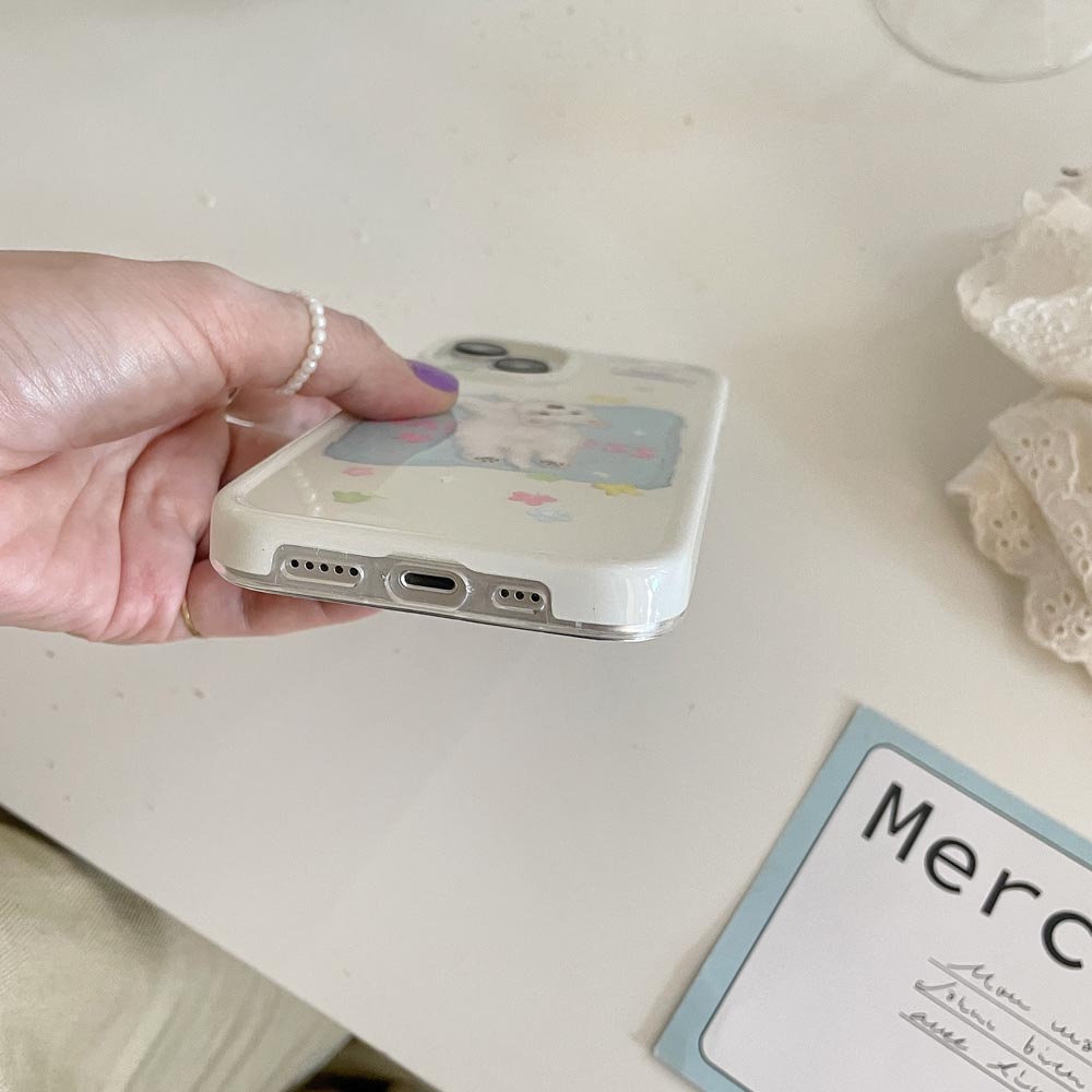 Ốp Điện Thoại Mềm In Hình Cún Con Cho iPhone 11 12 12Pro 12ProMax 13 13Pro 13ProMax 14 14Pro 14ProMax