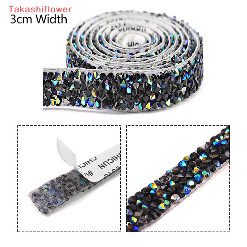 Cuộn Dây Đính Đá Resin Hai Mặt Tự Dính Kích Thước 15mm 30mm 1 Yard Dùng Trang Trí DIY