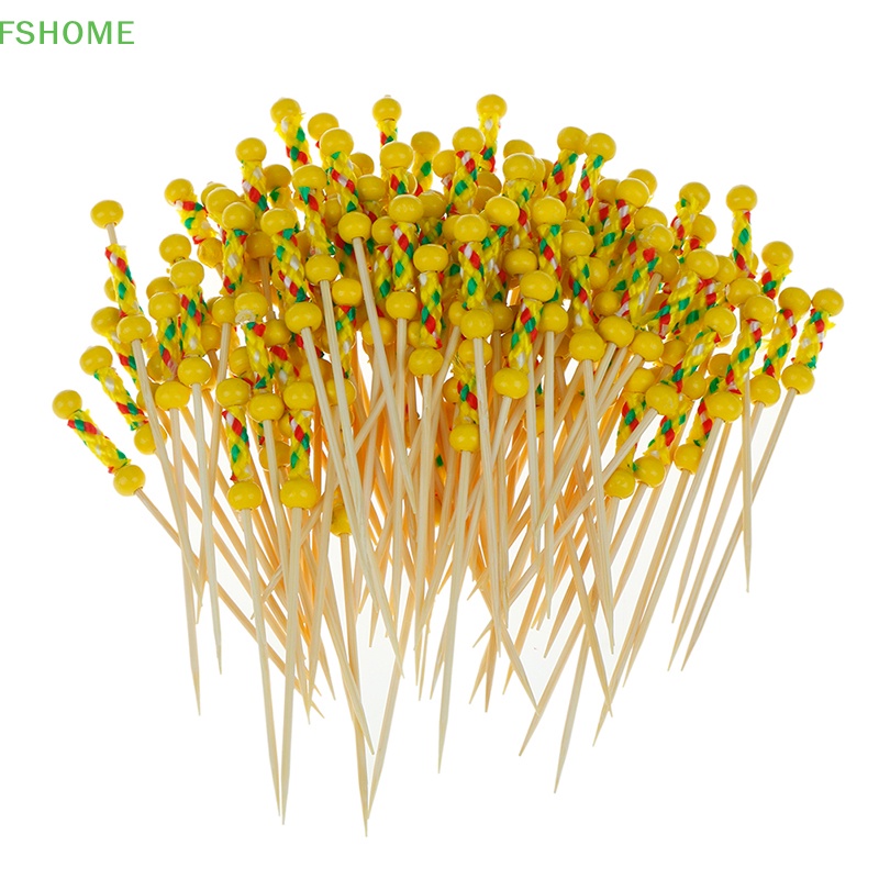 Set 100 Tăm Tre Hai Đầu Dùng Để Trang Trí Đồ Tráng Miệng / Tiệc Cưới
