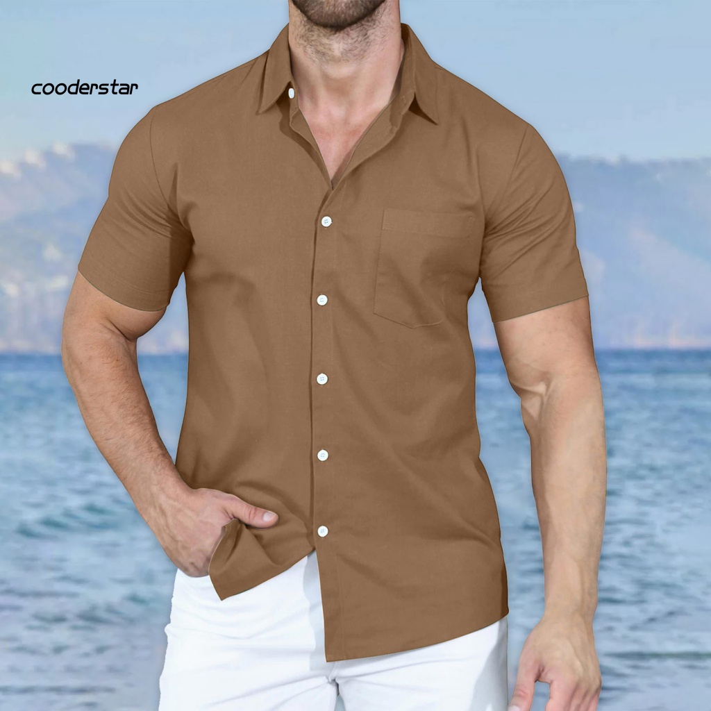 Áo Thun Tay Ngắn Cổ Bẻ Chất Liệu Polyester Chống Nhăn Không Phai Màu Thời Trang Mùa Hè Cho Nam