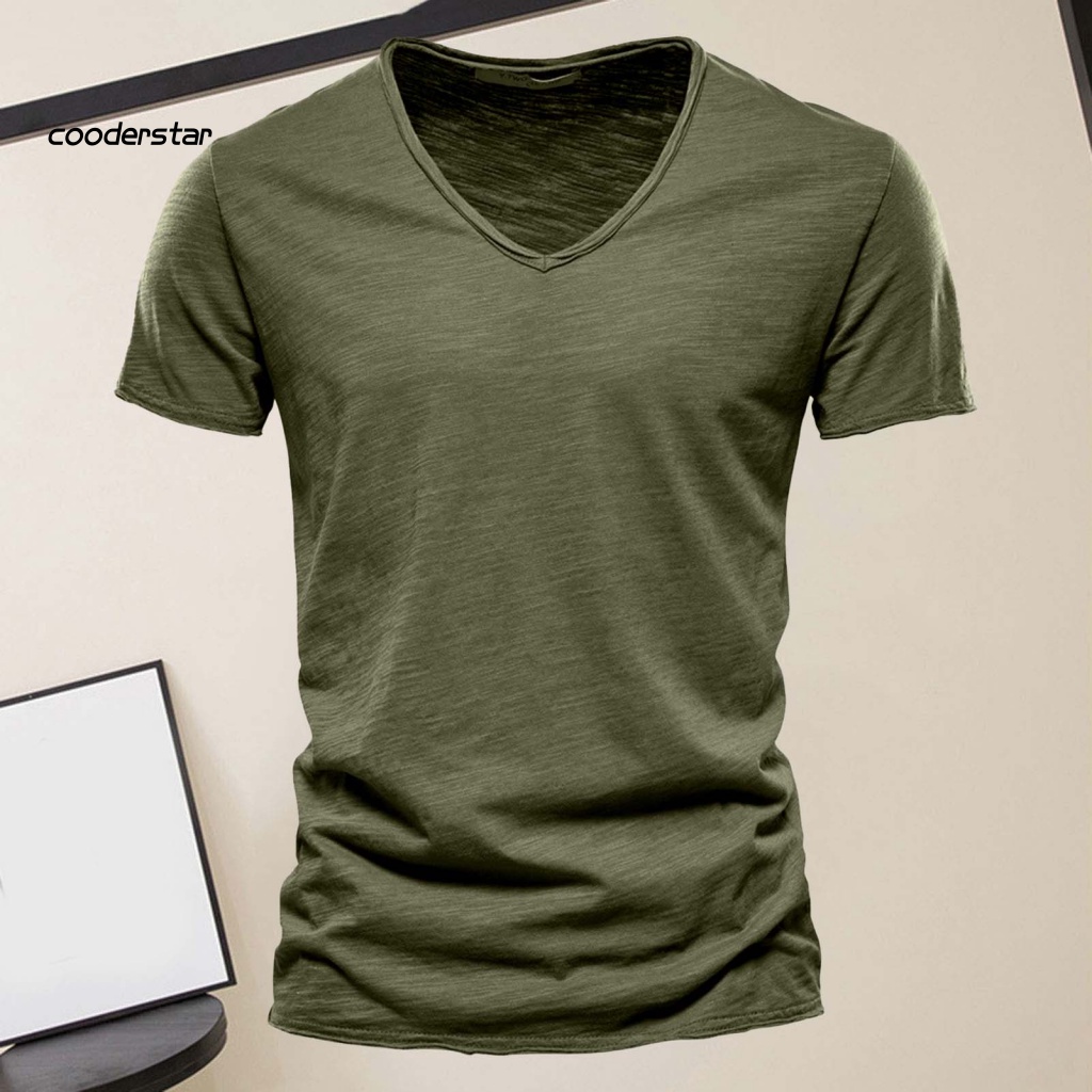 Áo Thun Tay Ngắn Cổ Tròn Màu Sắc Đơn Giản Thân Thiện Với Da Mùa Hè Cho Nam