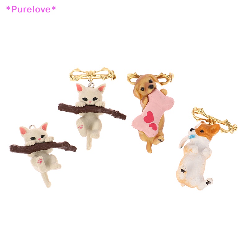 1 Trâm Cài Áo Hình Chó Mèo 3D Dễ Thương Mới