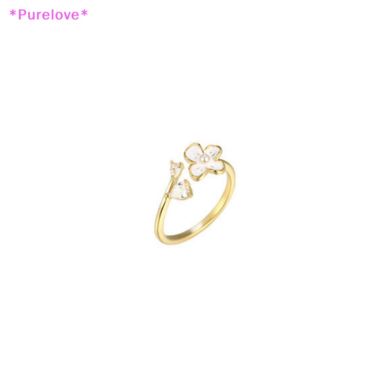 Nhẫn Hở Hình Hoa Đính Ngọc Trai Nhân Tạo Thời Trang Dành Cho Nữ Mới