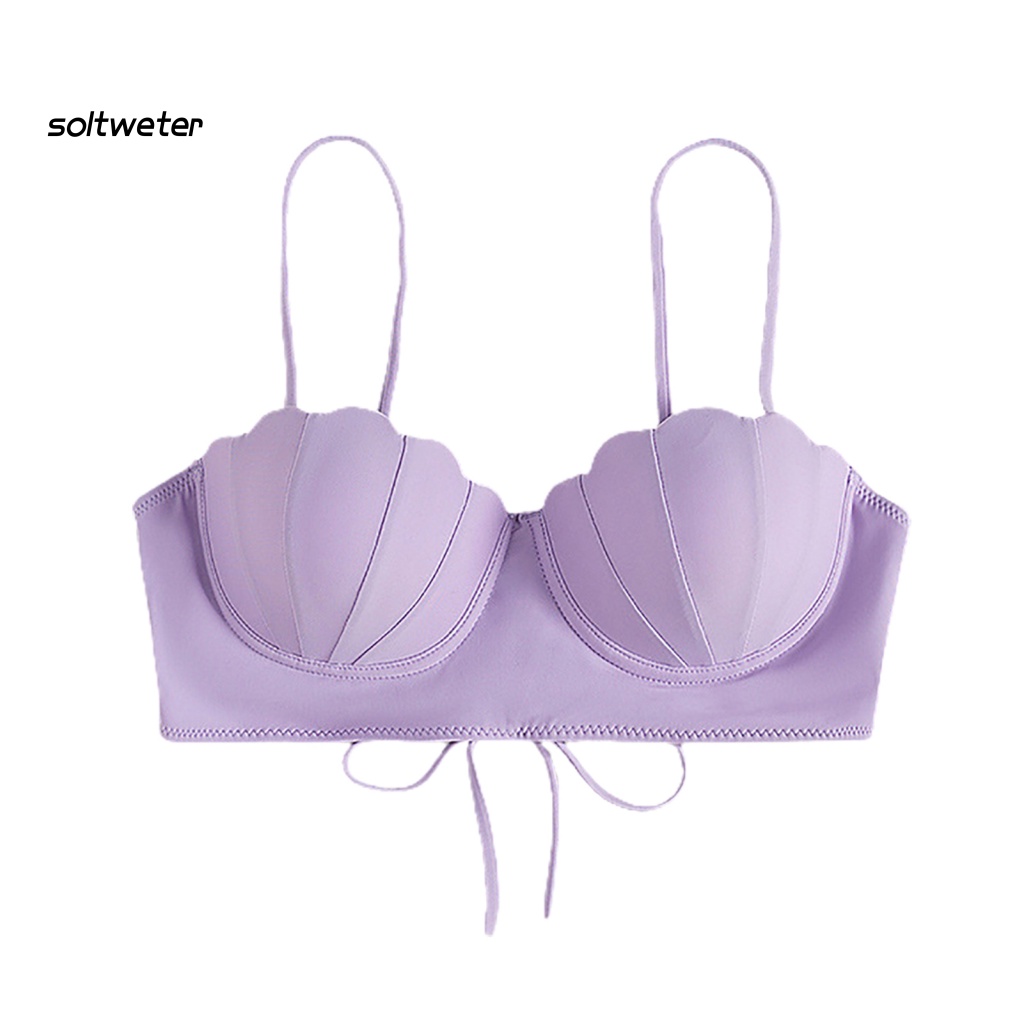 Áo Bơi Hai Dây Có Mút Nâng Ngực Màu Sắc Đơn Giản Cho Nữ