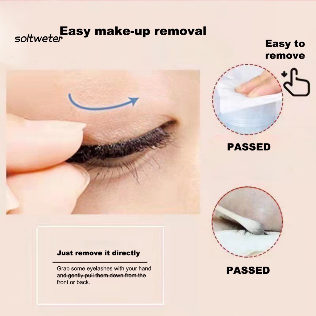 Hộp 10 Miếng Dán Lông Mi Giả Mềm Mại Kháng Nước Có Thể Tái Sử Dụng Cho Nữ