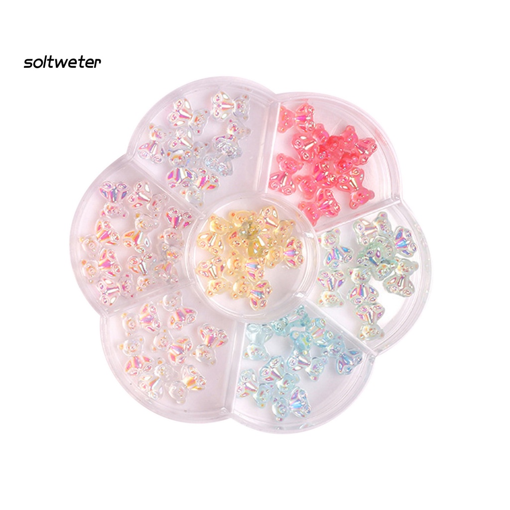 Bộ Phụ Kiện Đá Đính Trang Trí Móng Nghệ Thuật Hình Gấu / Nơ / Trái Tim