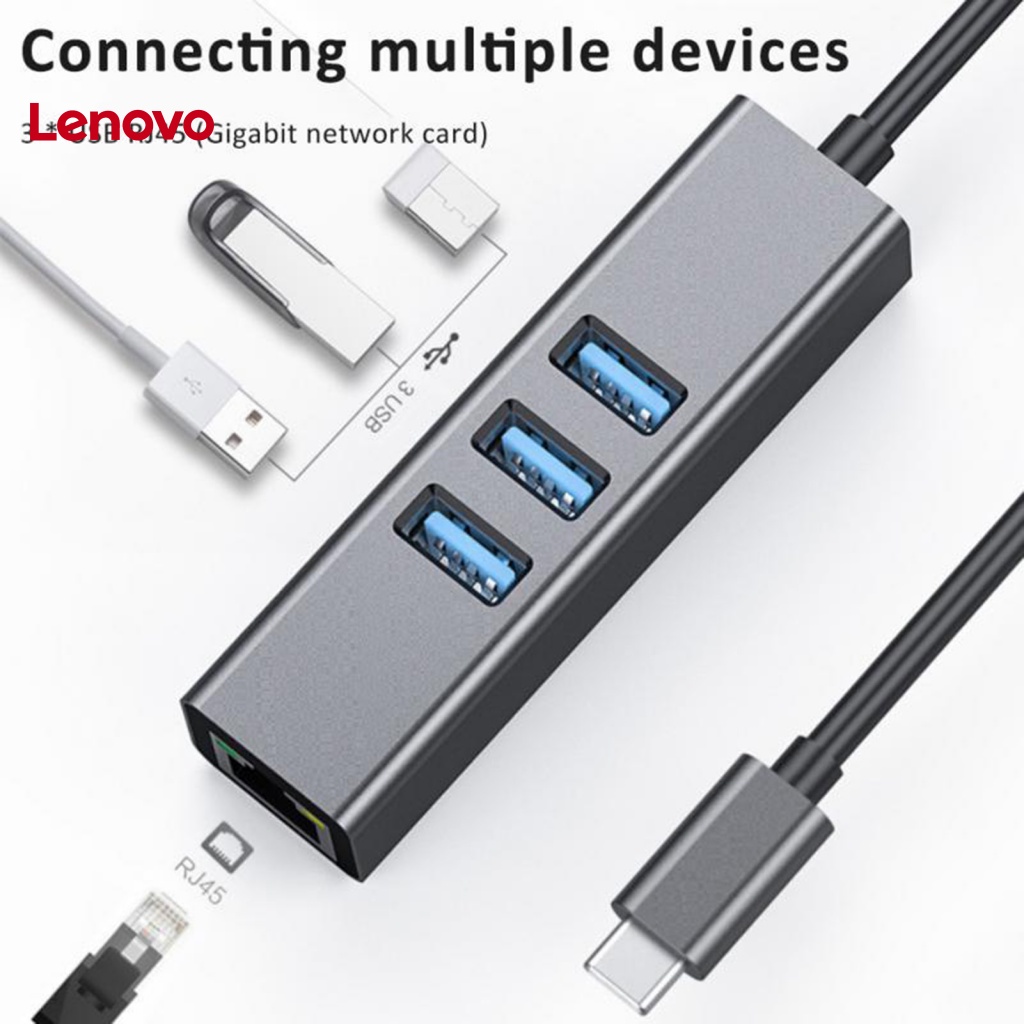 Bộ Chuyển Đổi Mạng 4 Trong 1 Nhiều Cổng Gigabit Ethernet USB 30 Type-C Sang RJ45 Thông Dụng Cho Máy Tính