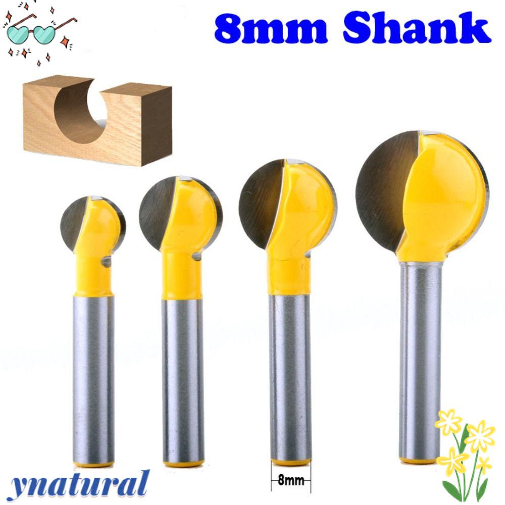 YNATURAL Mũi Phay 8mm Đa Năng Đầu Tròn Bằng Cacbua Chuyên Dụng Làm Đồ Gỗ