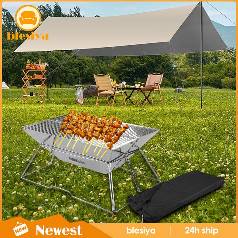 Vỉ Nướng Bbq Bằng Thép Không Gỉ Có Thể Gấp Gọn Tiện Dụng Cho Gia Đình / Đi Biển / Cắm Trại