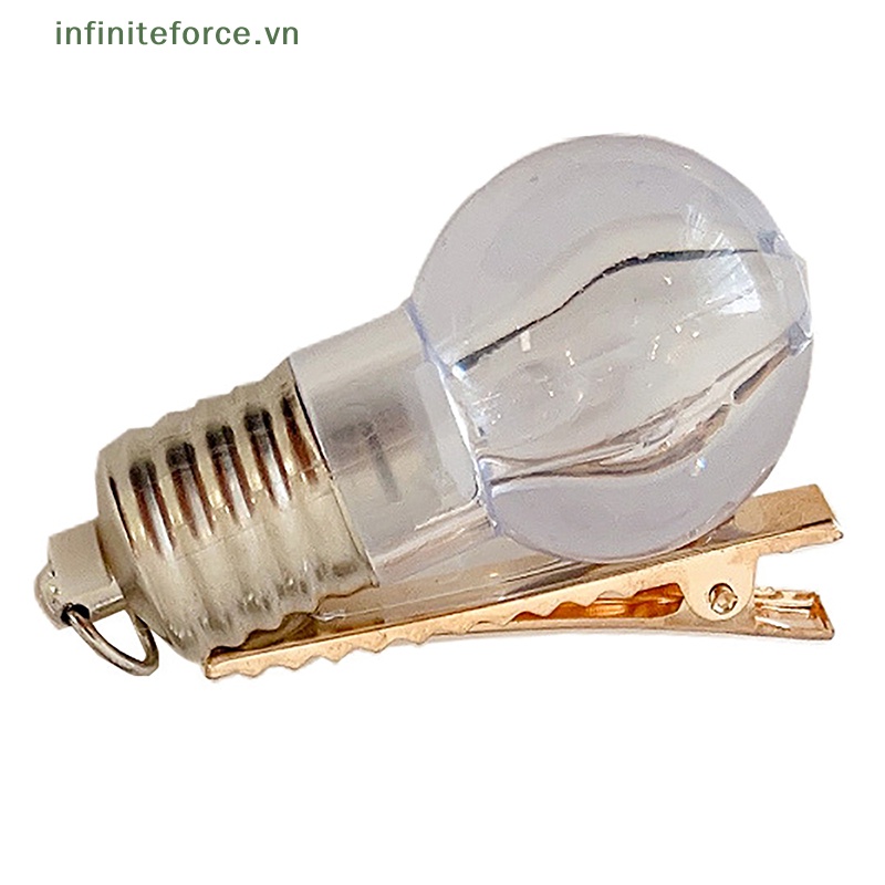 Kẹp Tóc Hình Bóng Đèn Phát Sáng Phong Cách Gothic Punk Cho Nữ