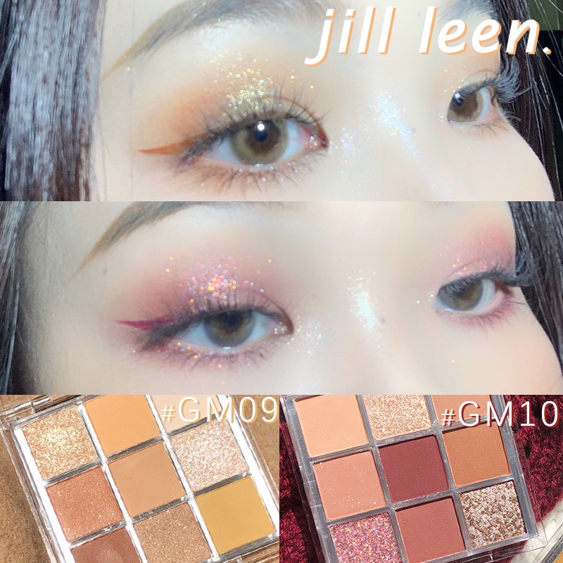 Bảng Phấn Mắt JILL LEEN Mini Chín Màu Sắc Lấp Lánh Trang Điểm Tự Nhiên