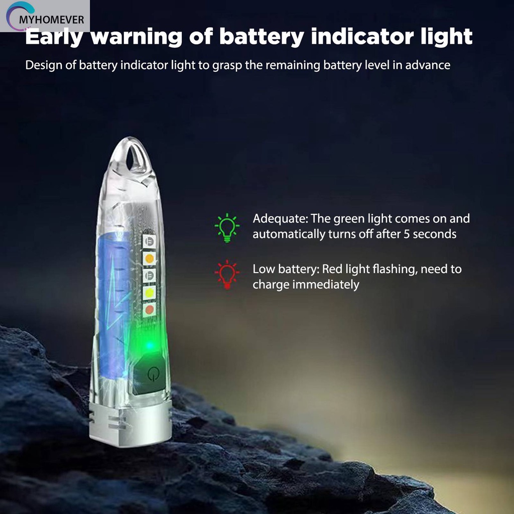 Móc Khóa Đèn Pin Mini USB Loại C Phát Hiện Tia UV