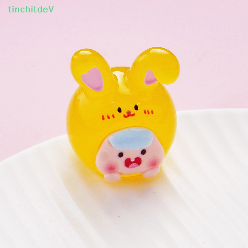 Bộ 2 Đồ trang trí Thỏ Mini Bằng Nhựa Phát Quang Trang Trí Tiểu Cảnh