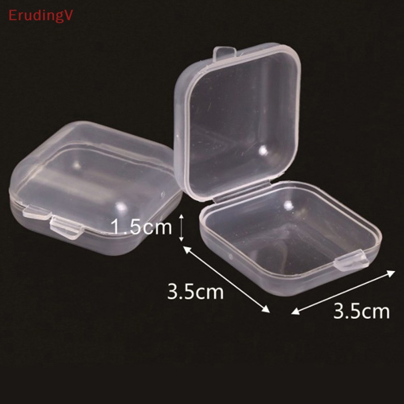 Set 10 Hộp Nhựa Vuông Nhỏ Trong Suốt Đựng Trang Sức