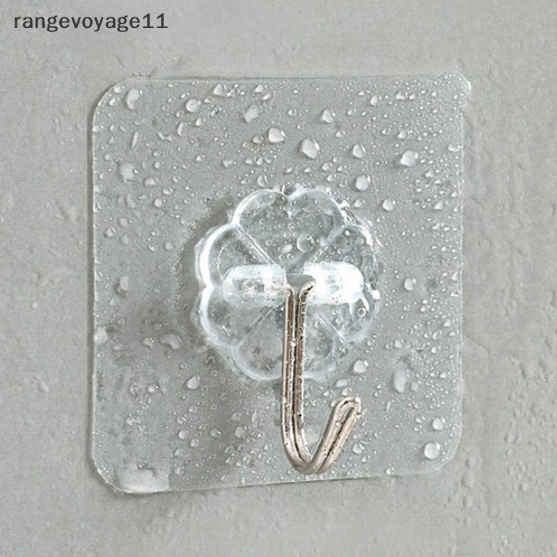 Set 10 Móc Treo Đồ Dán Tường Bằng Thép Không Gỉ Trong Suốt Đa Năng