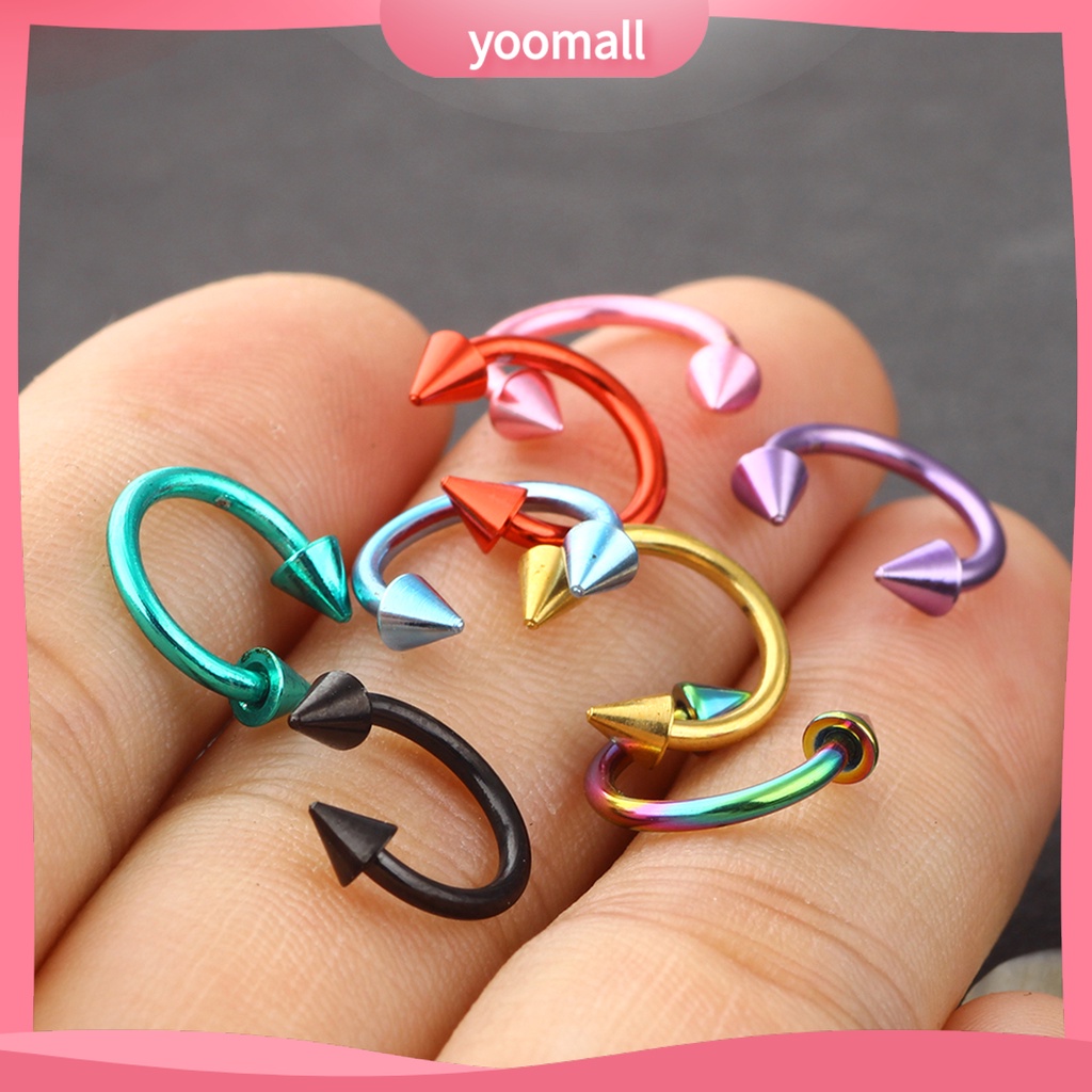 Khuyên Mũi Tròn Hình Quả Tạ Thời Trang Unisex