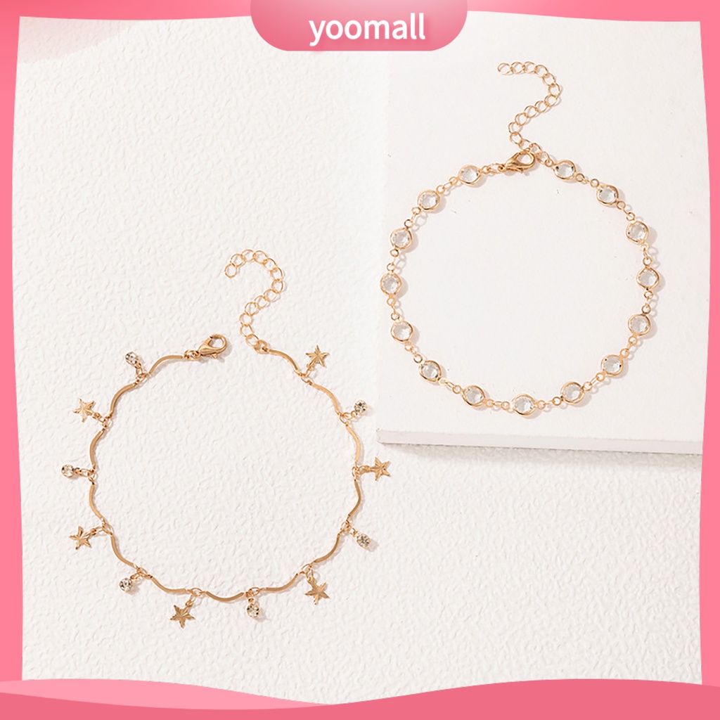 Bộ 2 Lắc Chân Bằng Kim Loại Mặt Hình Ngôi Sao Có Thể Điều Chỉnh