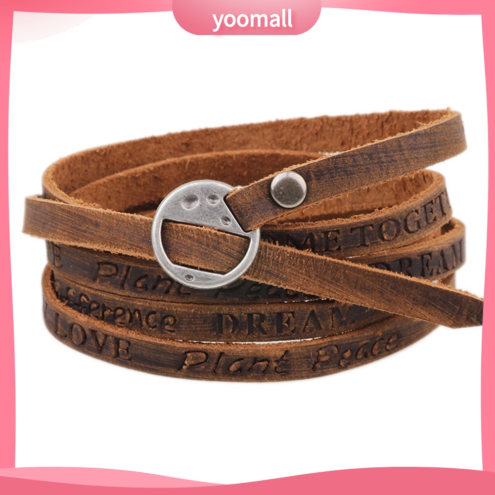 Vòng Tay Giả Da Nhiều Lớp Phong Cách Vintage Cho Nam Nữ