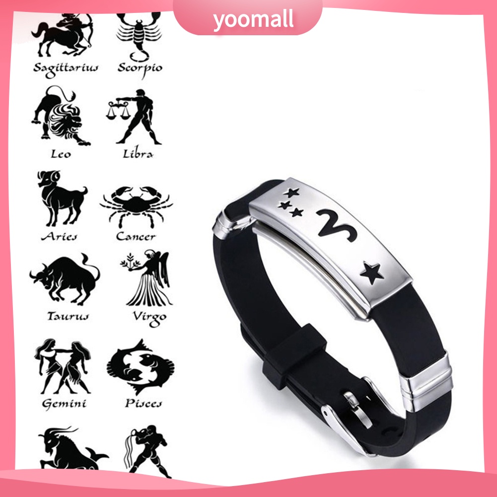 Vòng Tay Silicone Khóa Kim Loại Không Gỉ Cho Nam