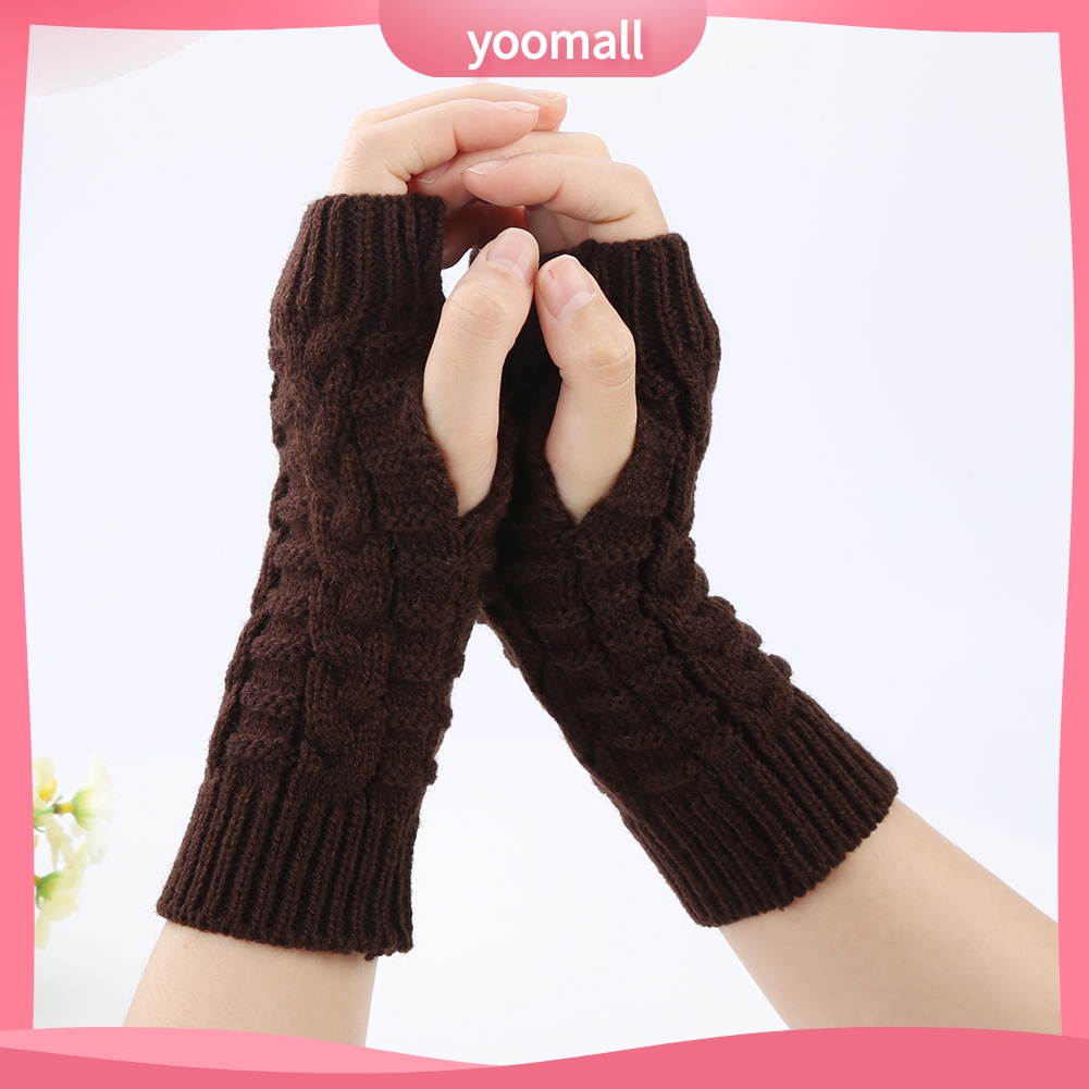 Đôi Găng Tay Len Dài Hở Ngón Ấm Áp Thời Trang Cho Nữ