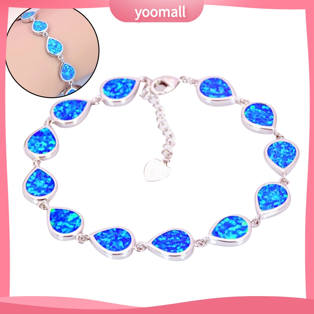 Vòng Tay Đá Opal Hình Giọt Nước Thời Trang Cho Nam Và Nữ