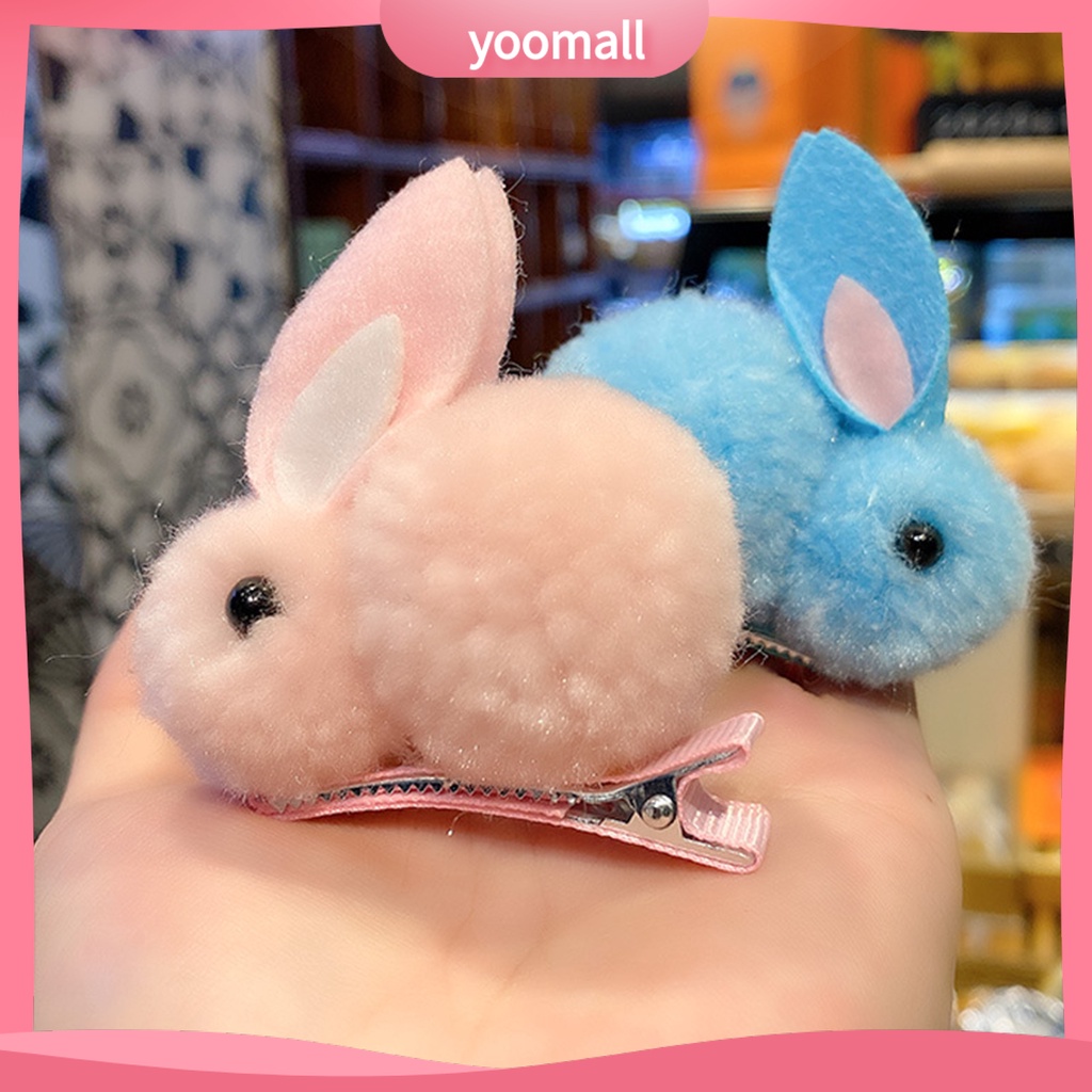 Kẹp Tóc Hình Thỏ Hoạt Hình Nhiều Màu Sắc Tiện Dụng Cho Bé