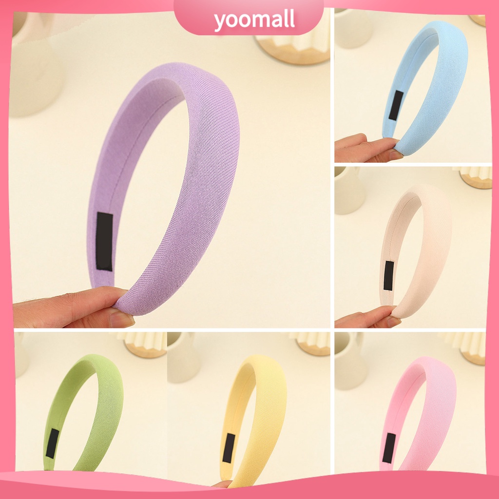 Băng Đô Cài Tóc Mềm Mại Co Giãn Gọn Nhẹ Màu Trơn Chống Trượt Cố Định Tóc Khi Rửa Mặt