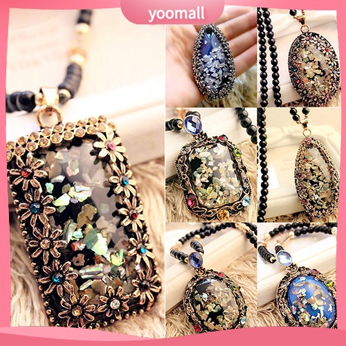 Vòng cổ Mặt Hình Vỏ Sò Đính Đá Opal Nhân Tạo Nhiều Màu