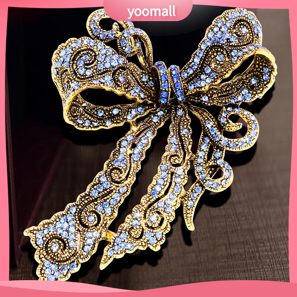 Ghim Cài Áo Hình Nơ Đính Đá Bằng Hợp Kim