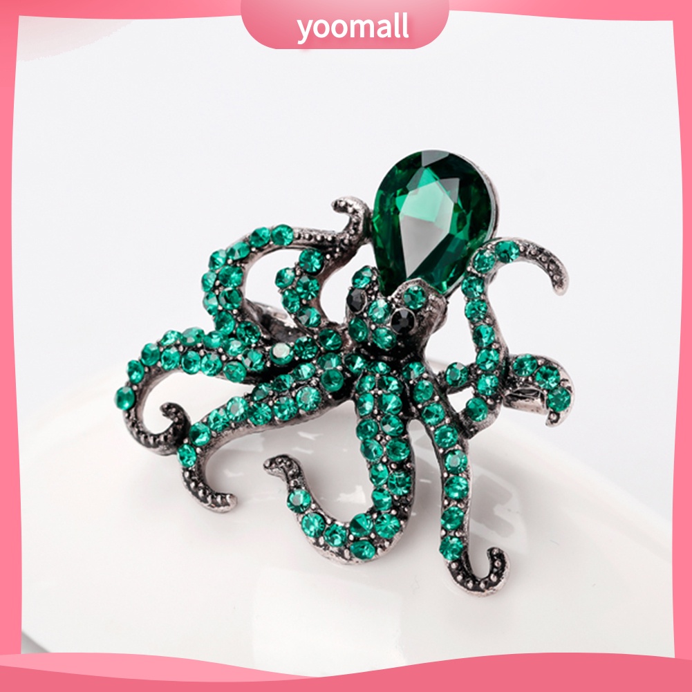 Ghim Cài Áo Hình Bạch Tuộc Đính Đá Dễ Thương