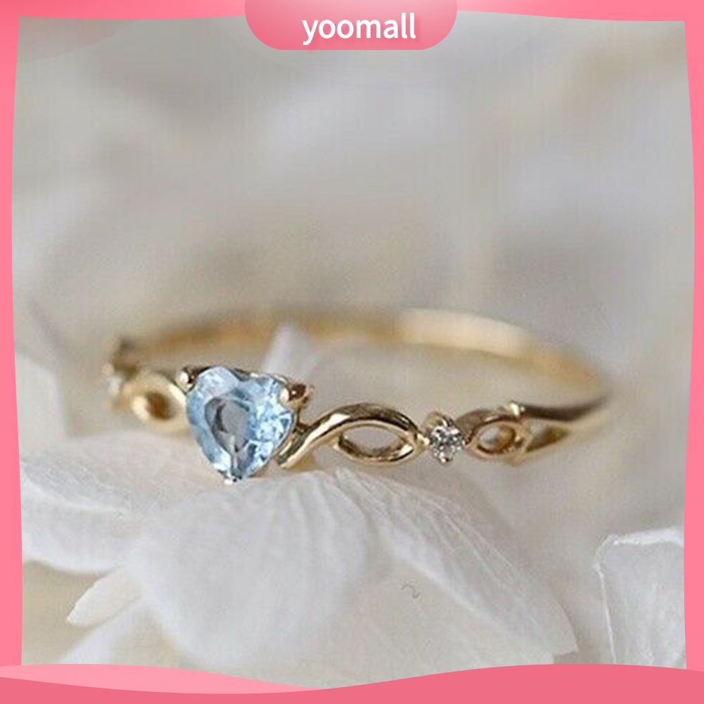 Nhẫn Cưới Hình Trái Tim Đính Đá Zircon Thời Trang Cho Nữ