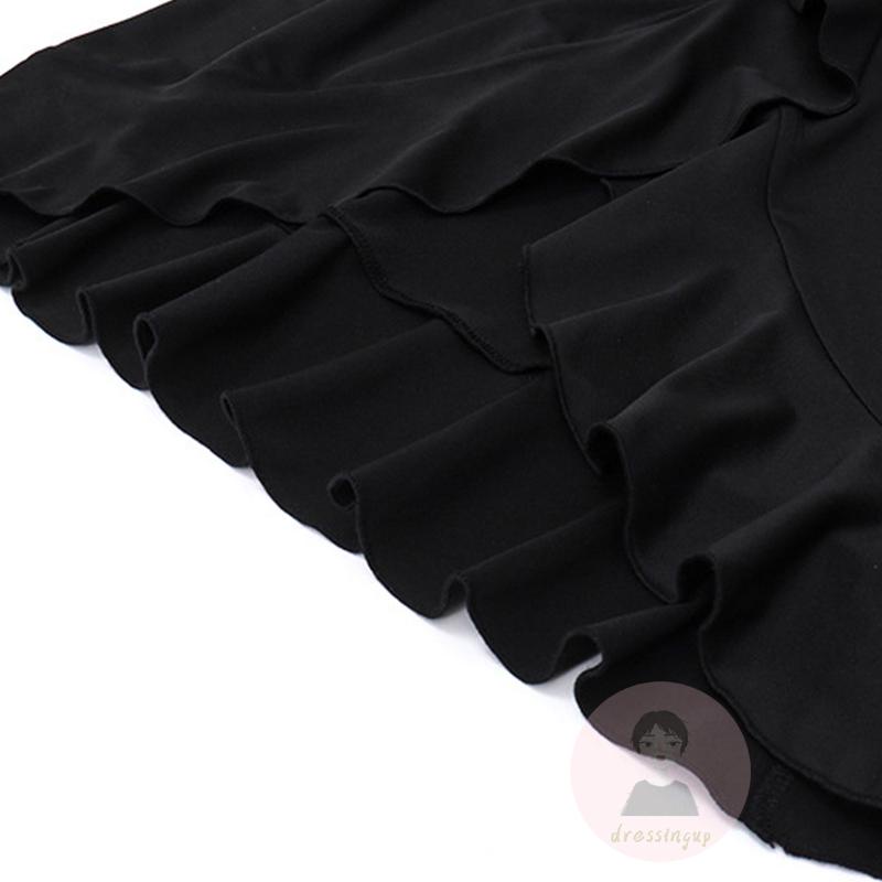 Chân Váy Dài Lưng Thấp Màu Trơn Phối Bèo Thời Trang Mùa Hè Xinh Xắn Cho Nữ