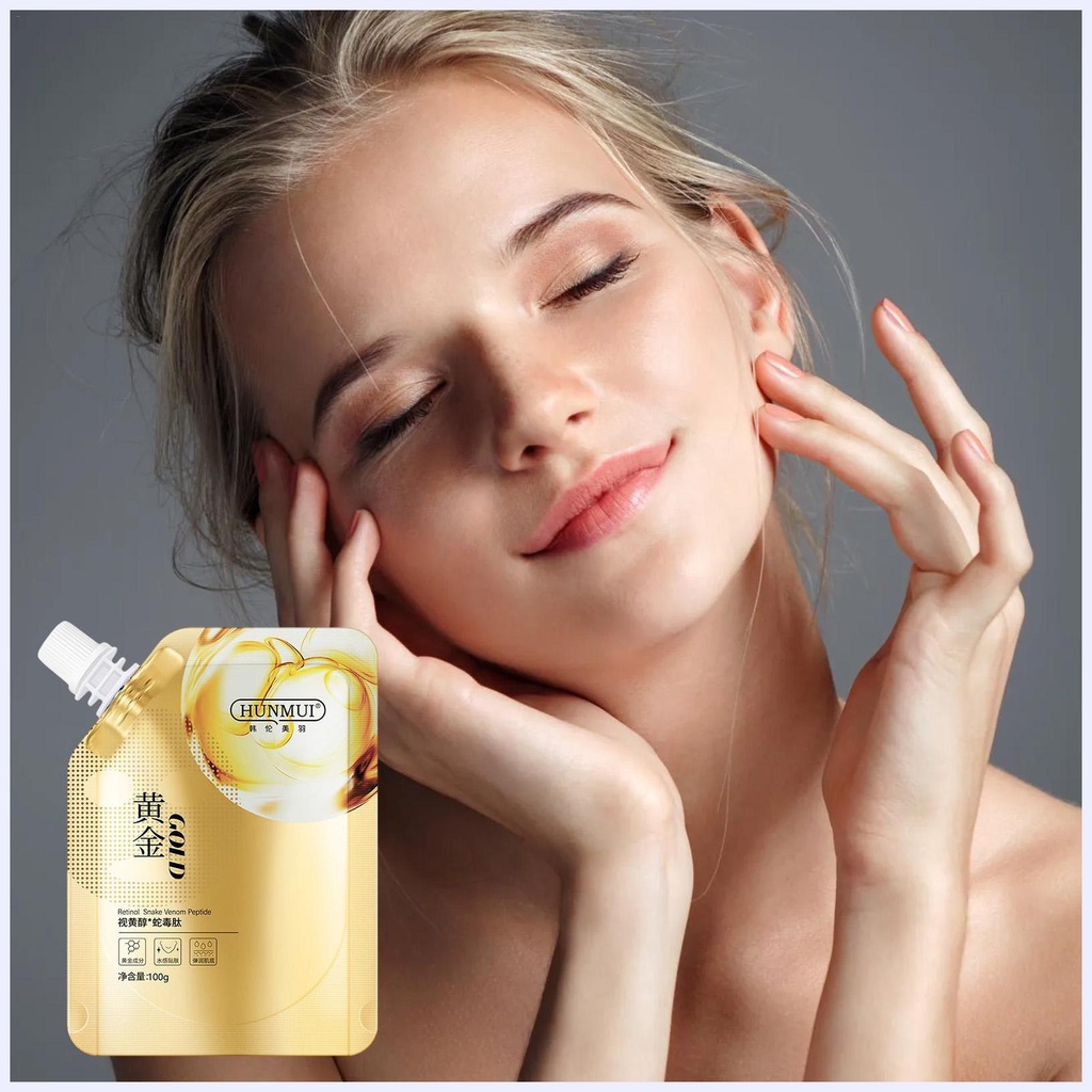 Retinol Snake Venom Peptide Gold Mask Làm sạch lỗ chân lông Loại bỏ mụn đầu đen Mặt nạ Tear Off Smear
