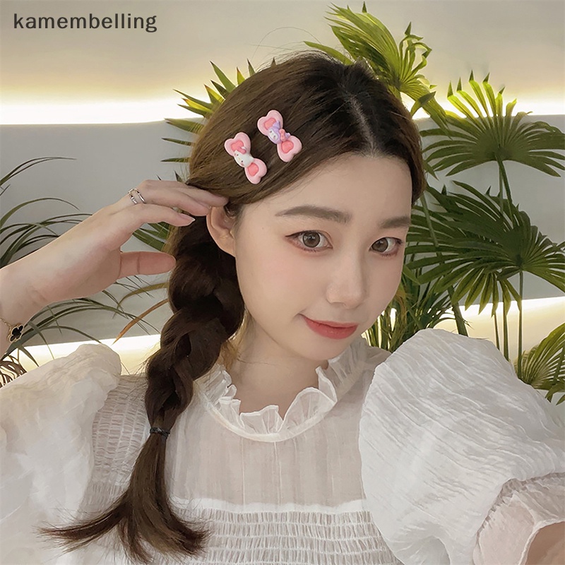Kẹp Tóc Mái Hiên Hình Nơ Trái Tim Đôi Sanrio Dễ Thương Sử Dụng Hàng Ngày