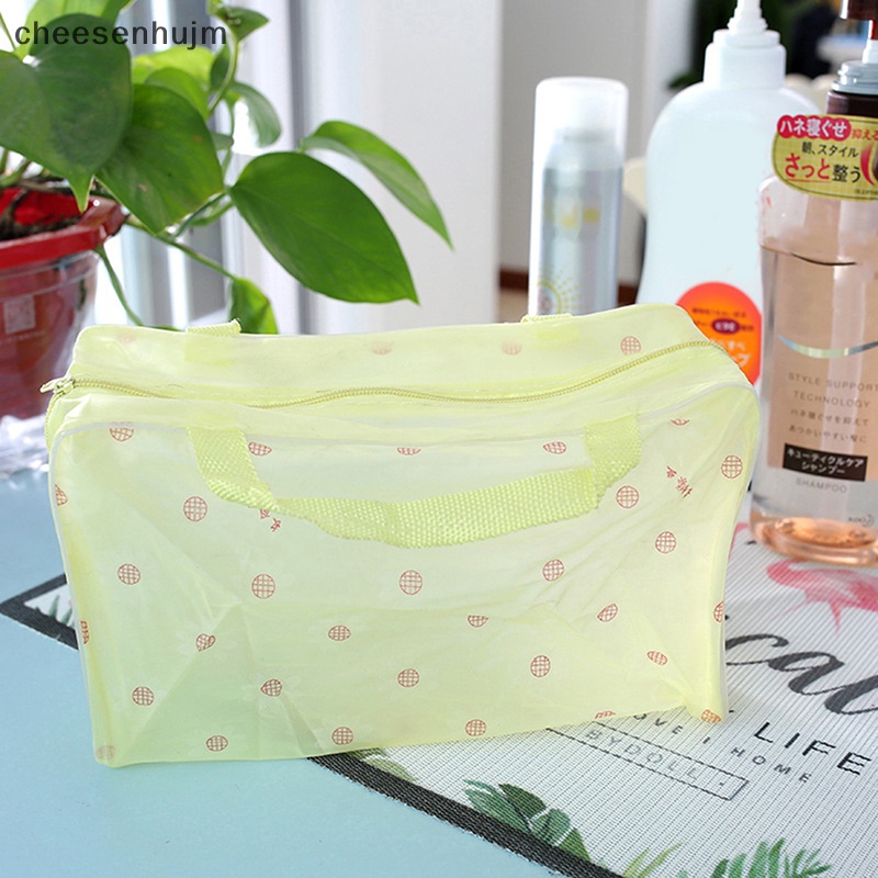 1 Túi Đựng Mỹ Phẩm Bằng PVC Trong Suốt Chống Nước Có Khóa Kéo Cho Nữ