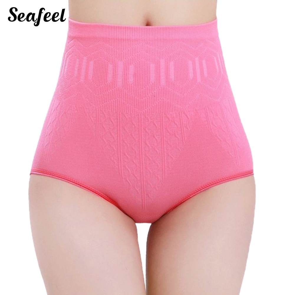 Quần Lót Màu Sắc Trơn Lưng Cao Định Hình Eo Không Đường May Cho Nữ