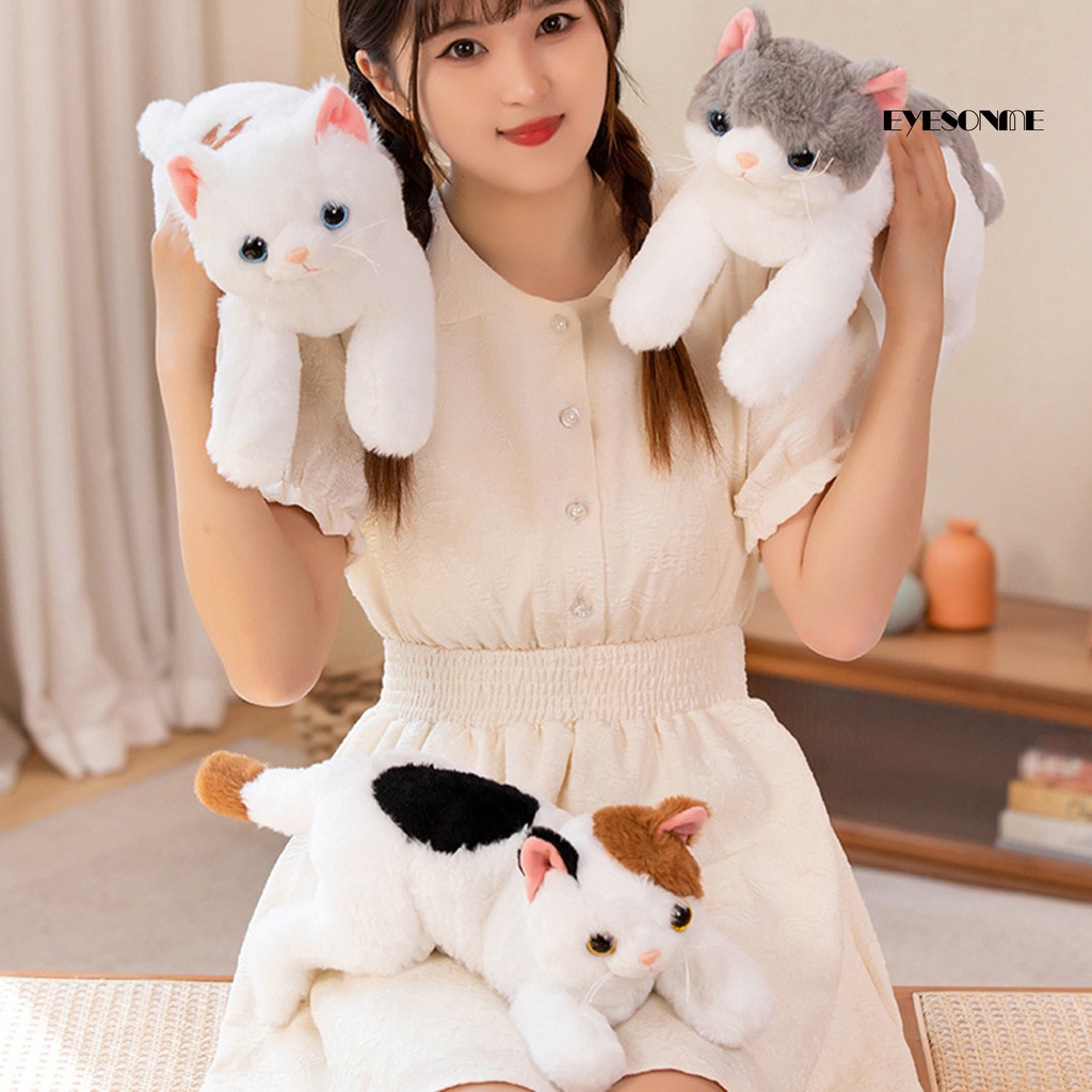 Đồ chơi nhồi bông Hình Mèo Mắt 3D Mềm Mại Đáng Yêu