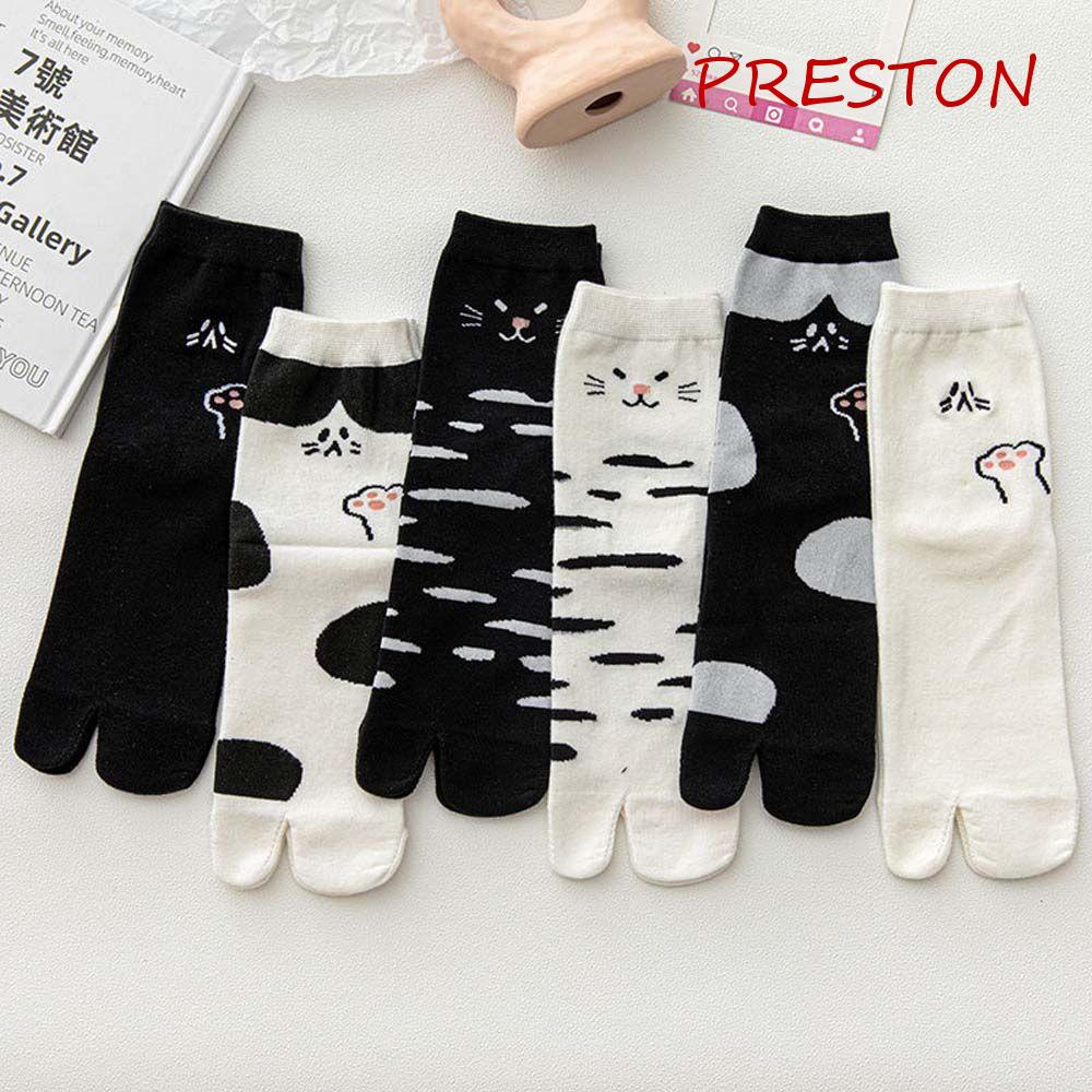 Vớ Xỏ Ngón Họa Tiết Mèo Hoạt Hình Phong Cách Nhật Bản Cho Nam