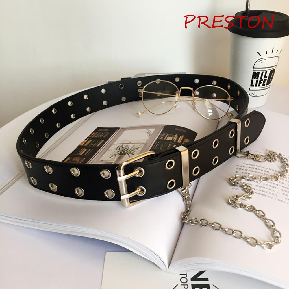 Thắt Lưng Da Hai Hàng Khóa Hợp Kim Thời Trang Sang Trọng Cho Nam Nữ