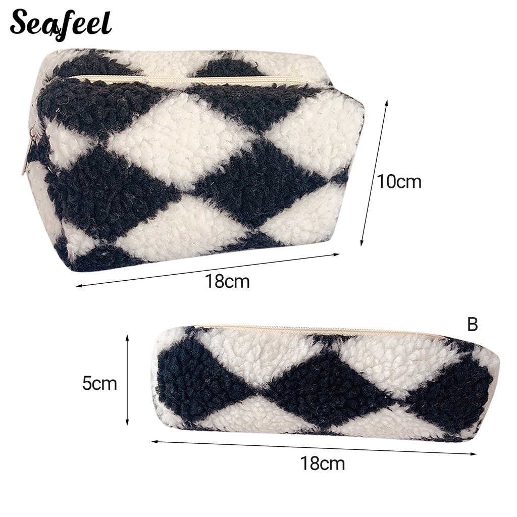 Túi Đựng Đồ Trang Điểm Sức Chứa Lớn Bằng Vải Lông Mềm Mại Cho Nữ