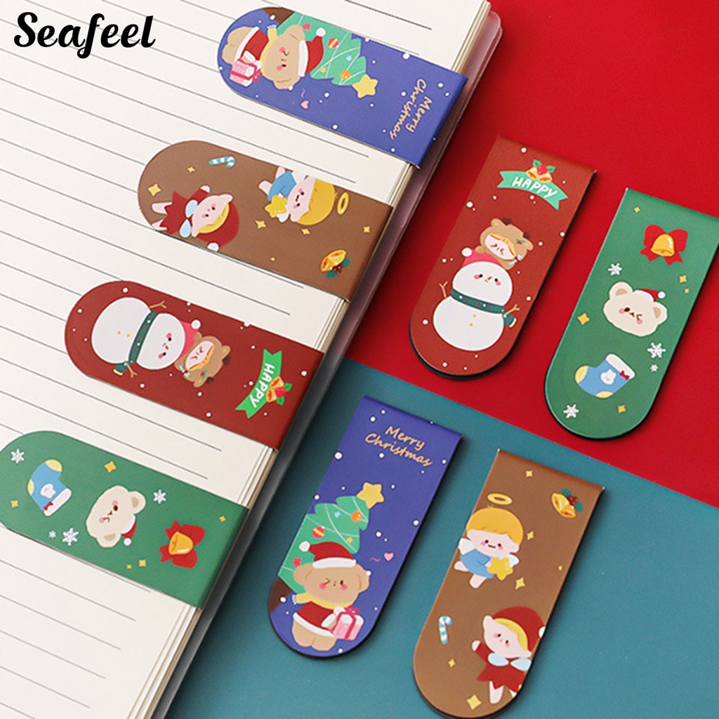 Set 2 Phụ Kiện Trang Trí Giáng Sinh Bằng Giấy Hai Mặt Họa Tiết Hoạt Hình Sáng Tạo