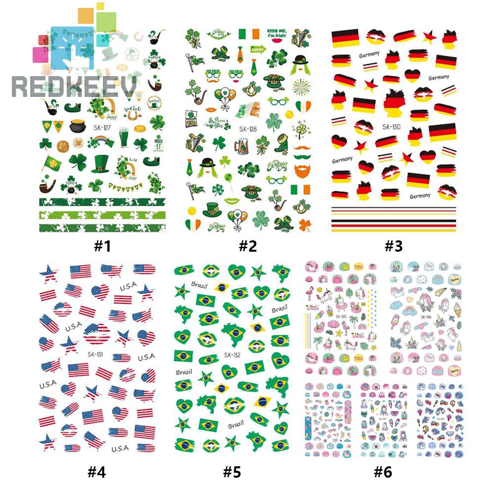 Bộ 5 Miếng Dán Trang Trí Móng Tay Không Độc Hại Chống Thấm Nước Cho Nữ