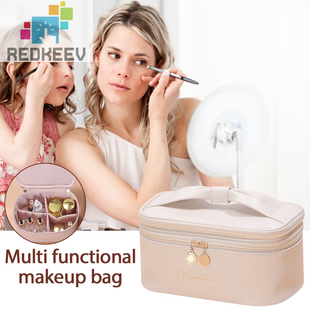 Túi Đựng Mỹ Phẩm Hai Lớp Thắt Nơ Xinh Xắn Cho Nữ