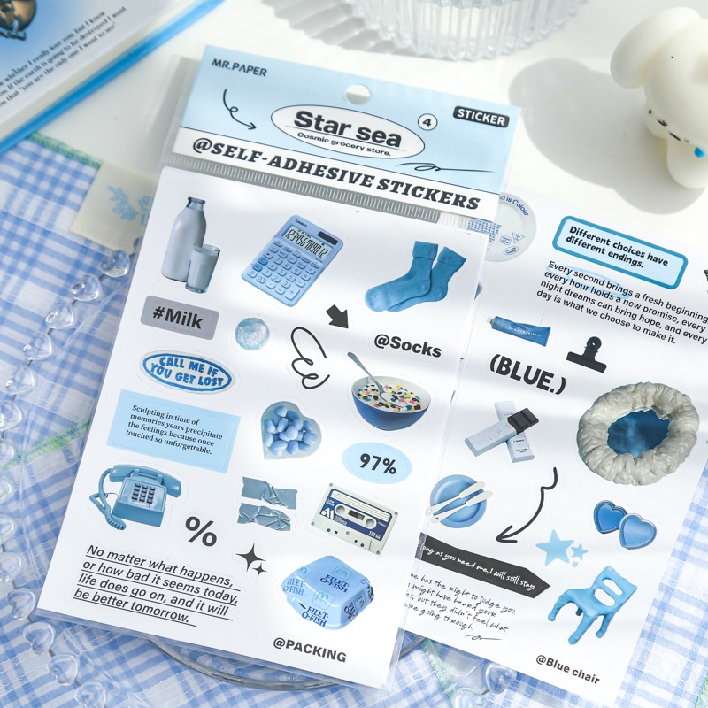 Set 2 tấm sticker trang trí bullet journal Cosmic Grocery Store