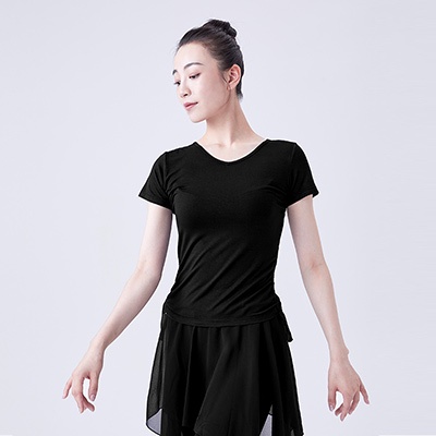 Áo Thun Ngắn Tay Cổ Tròn Thời Trang Tập Múa Ba Lê Cho Nữ